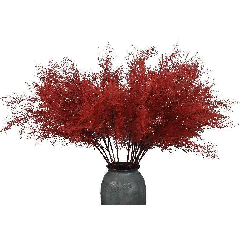 6 fork Misty artificial flower Misty wedding road lead Phoenix tail grass wedding hall hotel home ceiling plastic flower fake flower