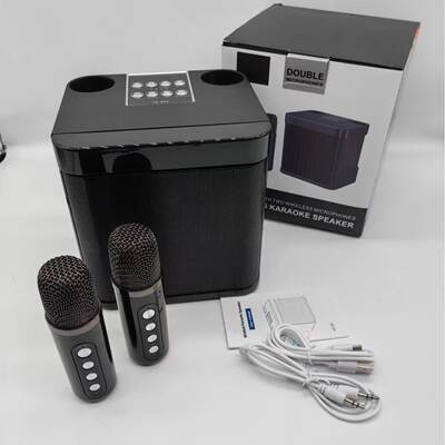 Hot Sale YS-203 Karaoke Bluetooth Audio Wireless Bluetooth Audio Dual Microphone Speaker Microphone All-in-One Machine