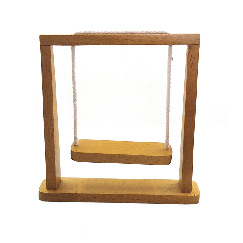 1:12 dollhouse accessories dollhouse mini wood color doll toy Beech swing decoration model