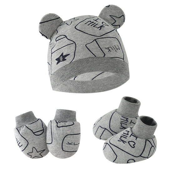 Foreign trade European and American newborn hat anti-scratch gloves foot cover baby hat baby hat newborn baby hat protective gloves