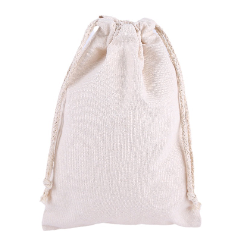 Blank spot packaging storage bag cotton drawstring pocket creative canvas drawstring pocket custom printable logo