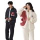 Autumn and Winter Strawberry bear pajamas women's thickened warm hooded plush cardigan casual simple home wear suit