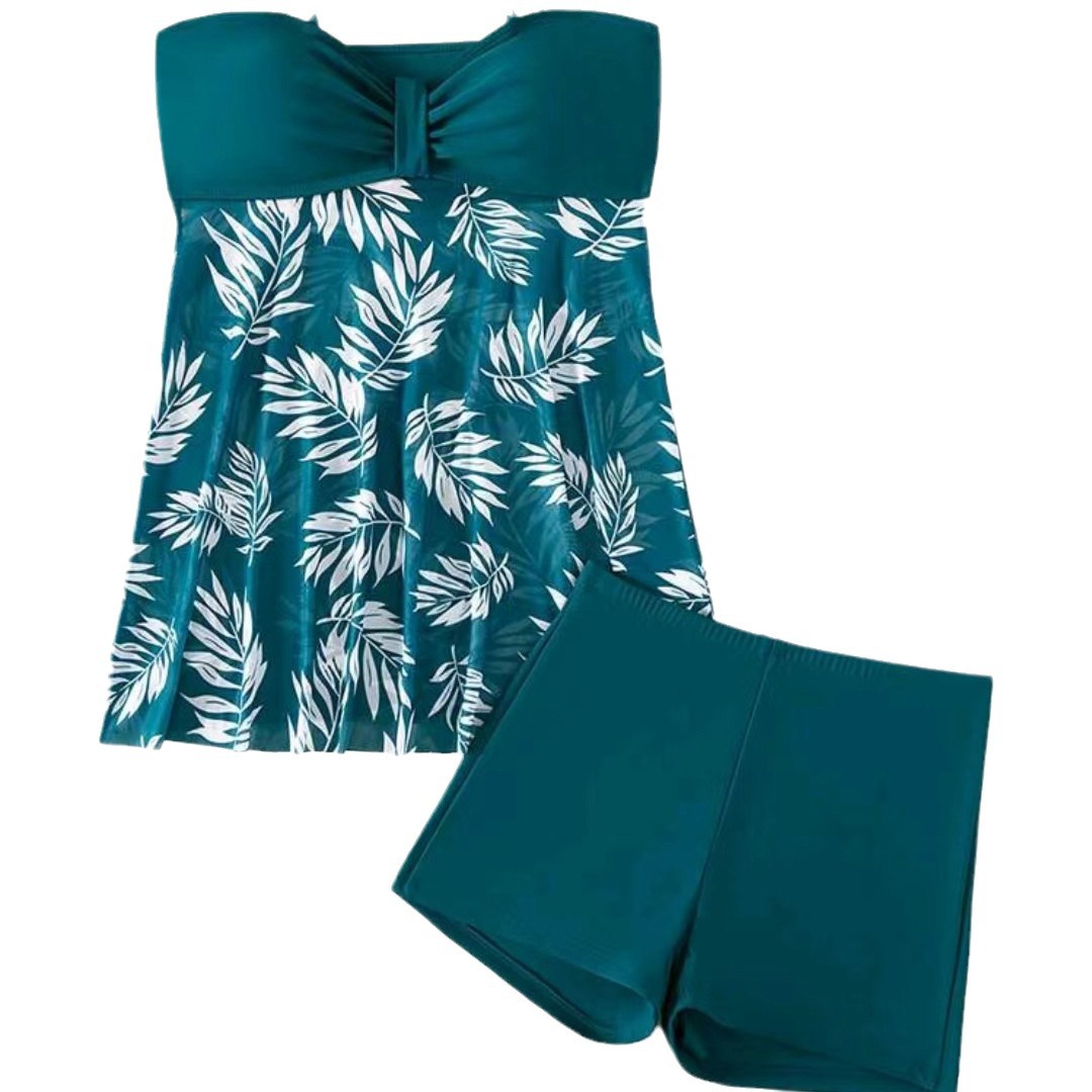 2024 Amazon new fashion split bikini European and American sexy high waist boxer skirt swimsuit female wholesale