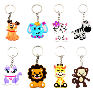 Cross-border new PVC software forest animal Keychain Car bag key pendant wholesale