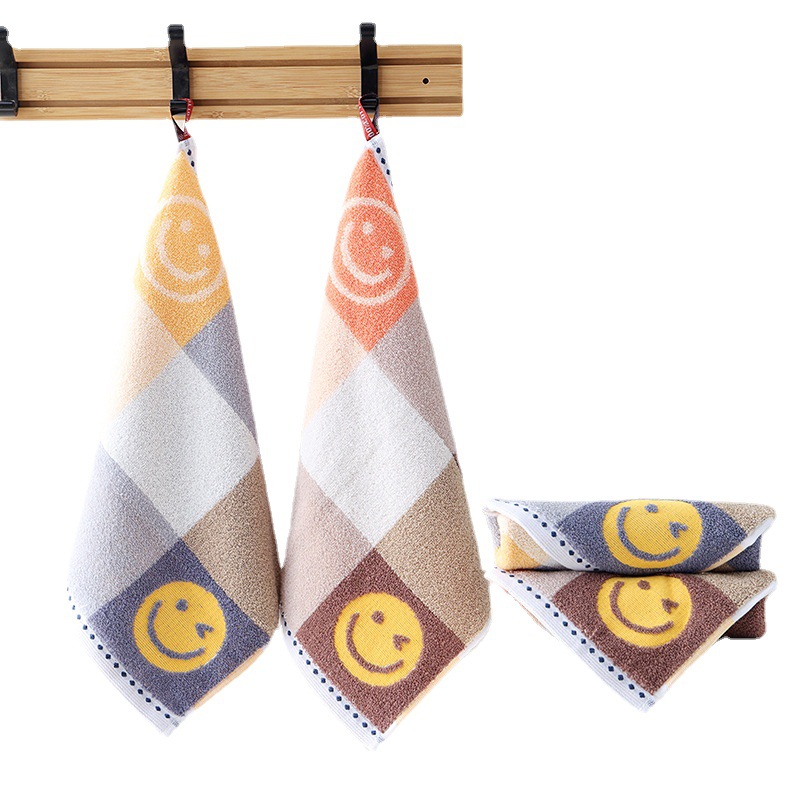 Cotton Hangable Small Square Household Hand Wipe Face Wipe Cotton Face Towel Soft Absorbent No Hair Drop Unisex
