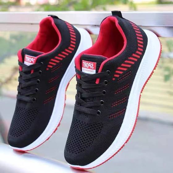 2024 new sports shoes comfortable breathable small white shoes fly woven breathable casual shoes