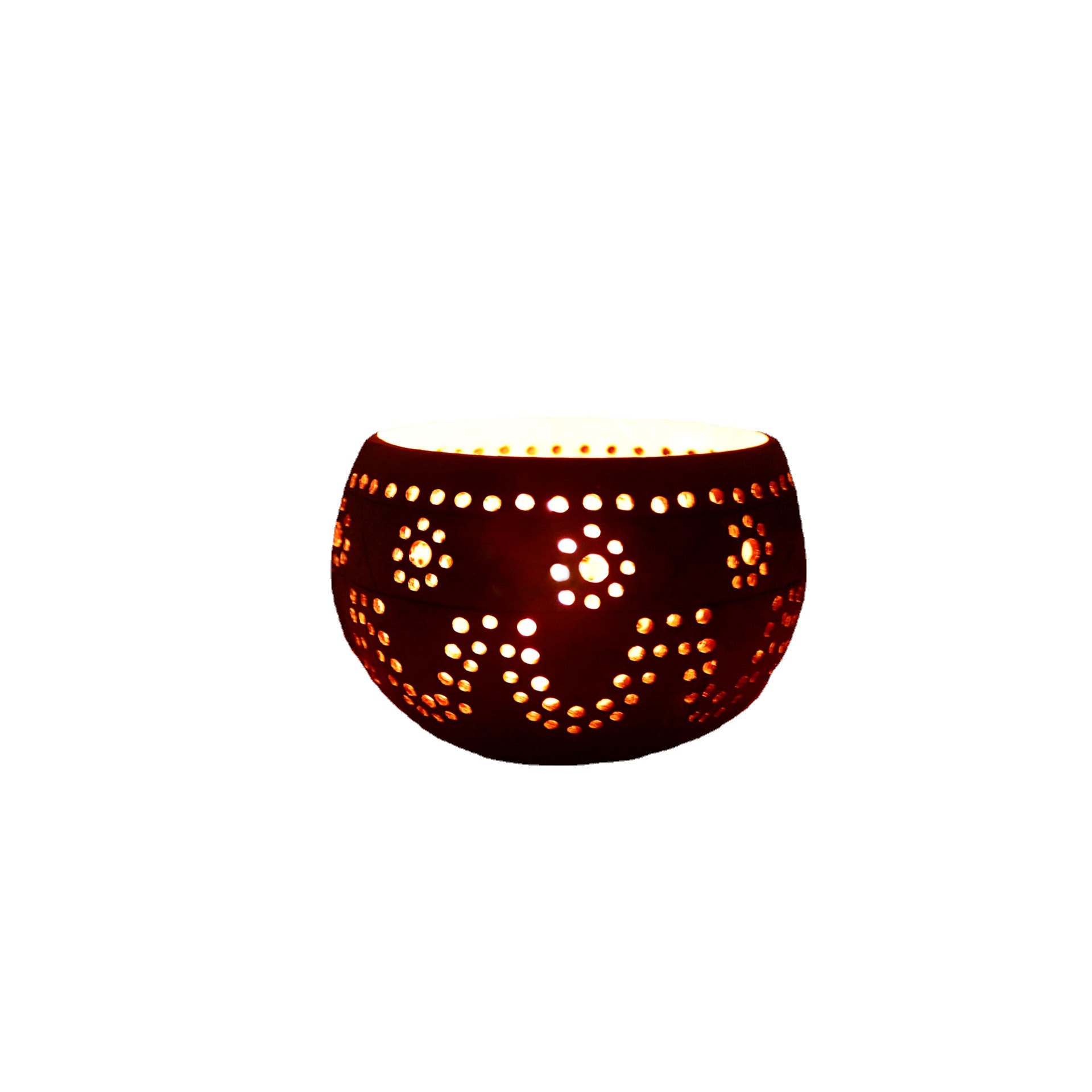 Hollow Candle Coconut Shell Bowl Coconut Shell Coconut Bowl Creative Decorative Bowl Storage Bowl Cross-border Foreign Trade Wholesale