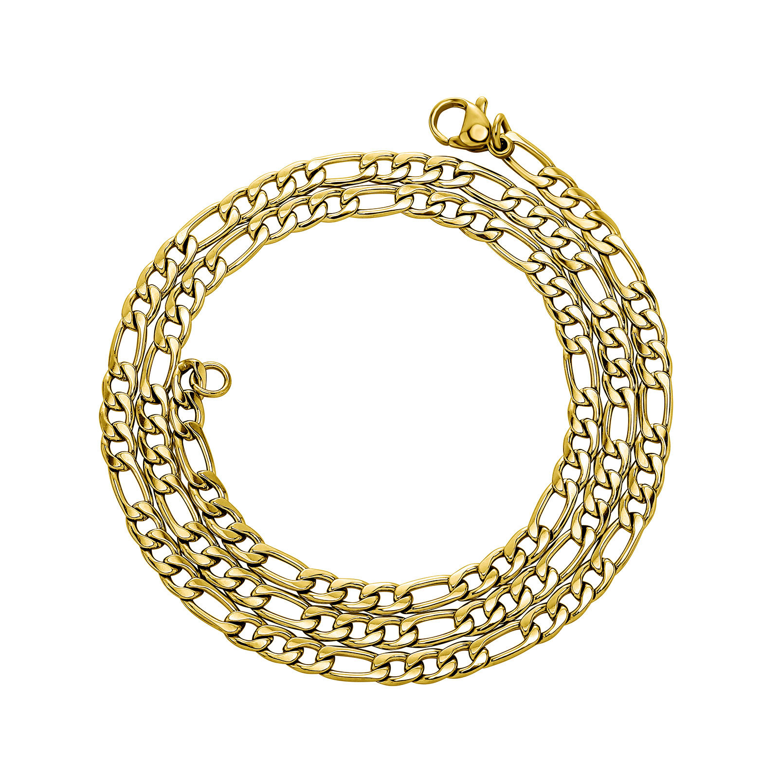 Men's stainless steel necklace 3:1 Figaro chain Europe and the United States cross-border hot hip-hop titanium steel necklace manufacturers wholesale