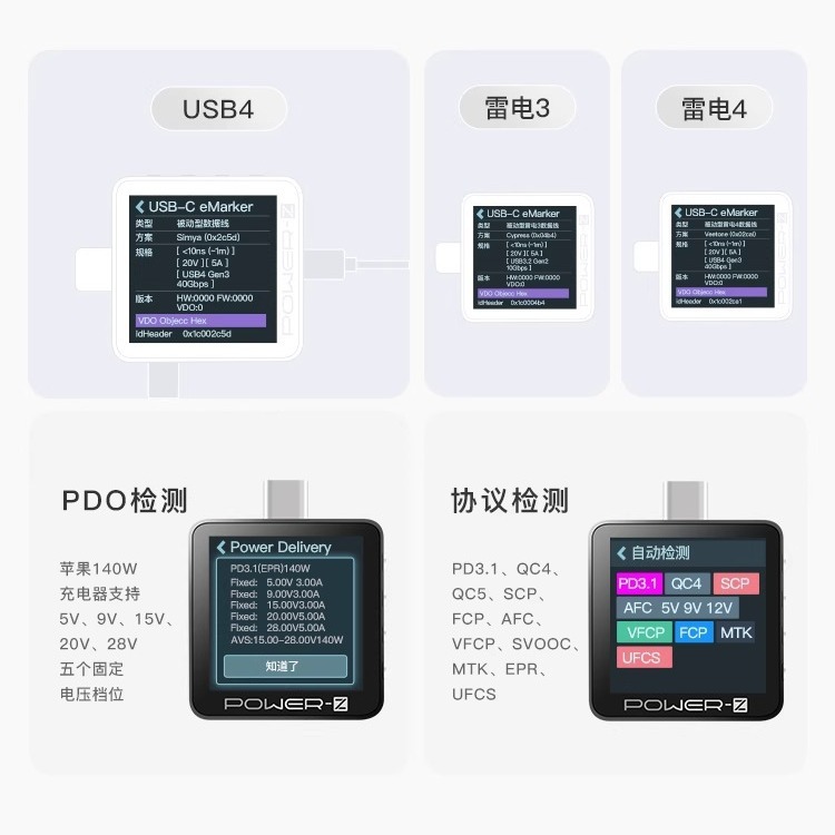 power-z usb Tester Voltage Ammeter Fast charging charging power Detector pd Decoy km003c