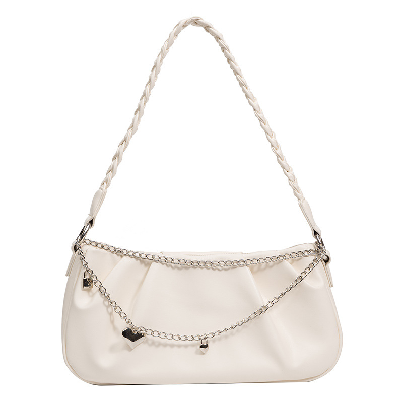 Niche Design Bag Women's Pleated Cloud Square Handbag Simple All-match Small Fresh Style Zipper Chain Underarm Bag_voghion.com