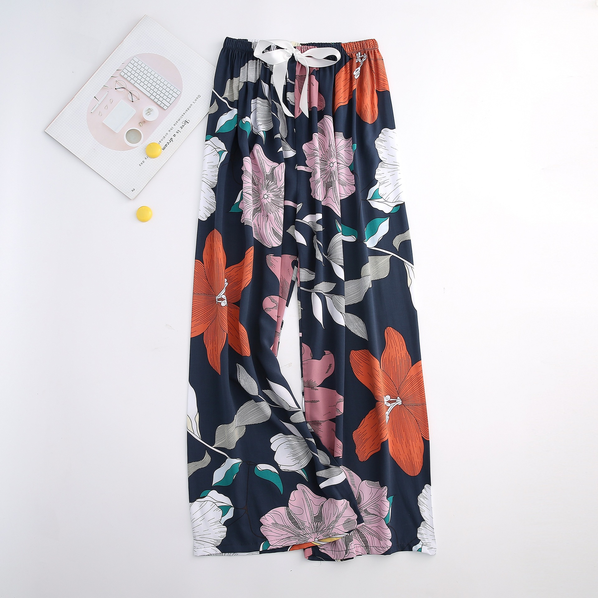 Pyjamahose aus Baumwolle und Seide für Damen, weite Hosen, Außenhandel, Sommer, neue große Größe, lockere Oberbekleidung für Schwangere_voghion.com