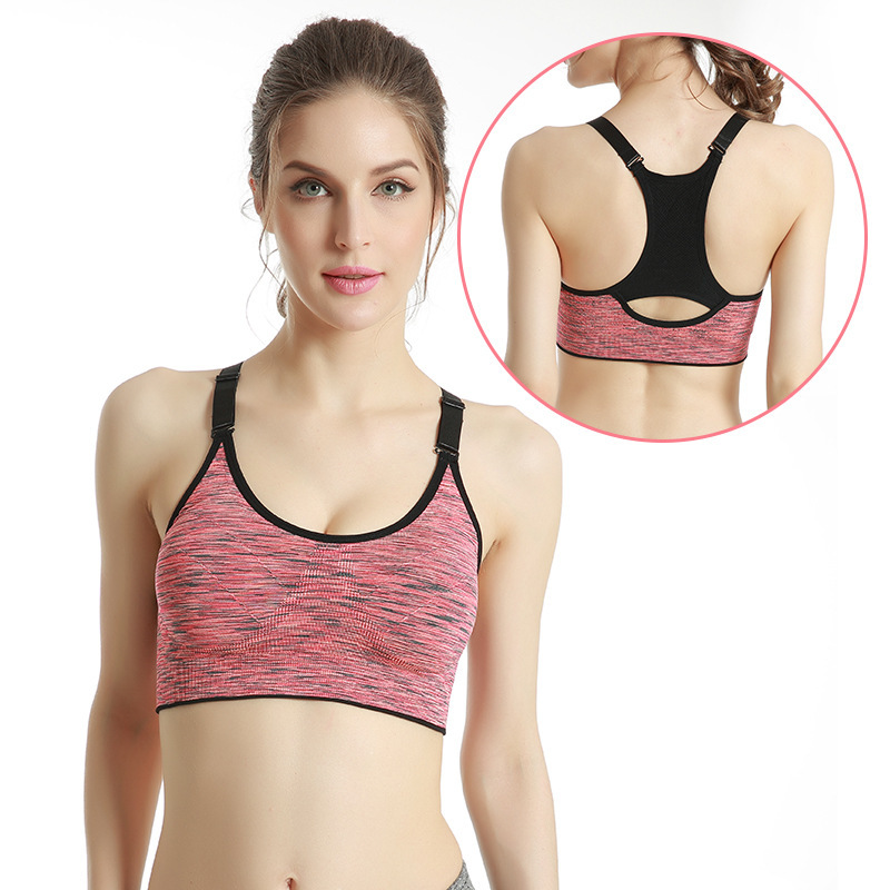 Sports bra shockproof foreign trade quick-drying section dyed wireless yoga underwear training running fitness underwear