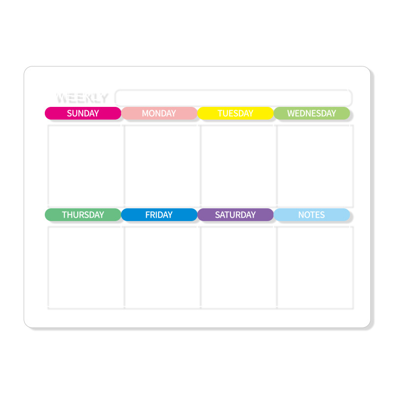 Acrylic calendar board refrigerator magnet magnetic display board weekly calendar monthly calendar erasable magnetic suction writing message dry cleaning board