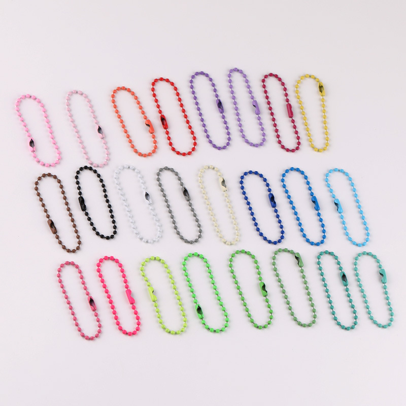 Multi-Color bead chain DIY jewelry accessories paint iron bead chain metal paint bead chain luggage hanging buckle tag chain