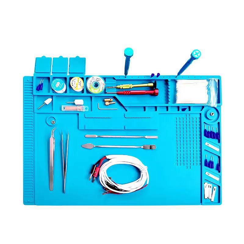 Mobile phone computer repair work magnetic heat insulation pad high temperature resistant silicone pad electric soldering iron welding anti-static table pad