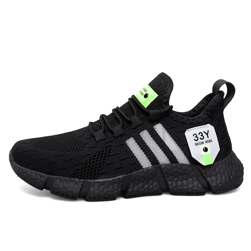 Fujian manufacturers 2023 men's shoes sports shoes summer shoes running shoes flying woven breathable running shoes lightweight mesh men