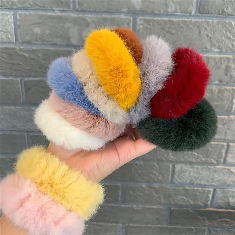 Plush hair ring color simple hair rope Korean hair accessories new plush rubber band hair Ring women's head accessories wholesale