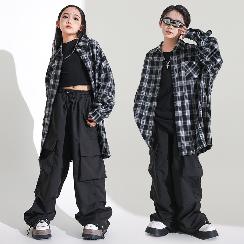 女童爵士舞服裝帥氣日系街舞演出服套裝少兒嘻哈hiphop走秀舞台潮