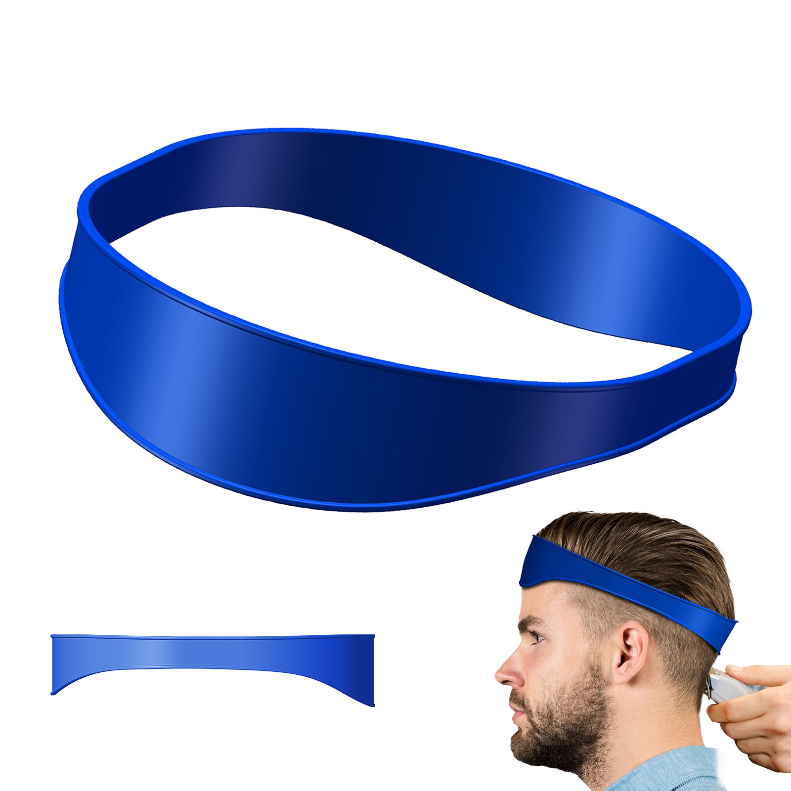 Cross-border DIY family curved silicone haircut with lead mouth shaving template and hair trimming guide haircut tool