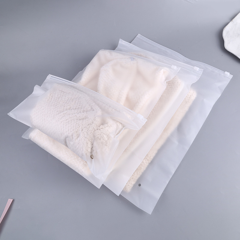 Transparent frosted plastic zipper bag pe plastic clothing clothes packaging bag ziplock bag underwear socks packaging bag