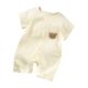 Newborn Gauze Short-sleeved Shorts Climbing Wear Single-breasted Pure Cotton Boneless Summer Harcoats for Boys and Girls Beige Cubs