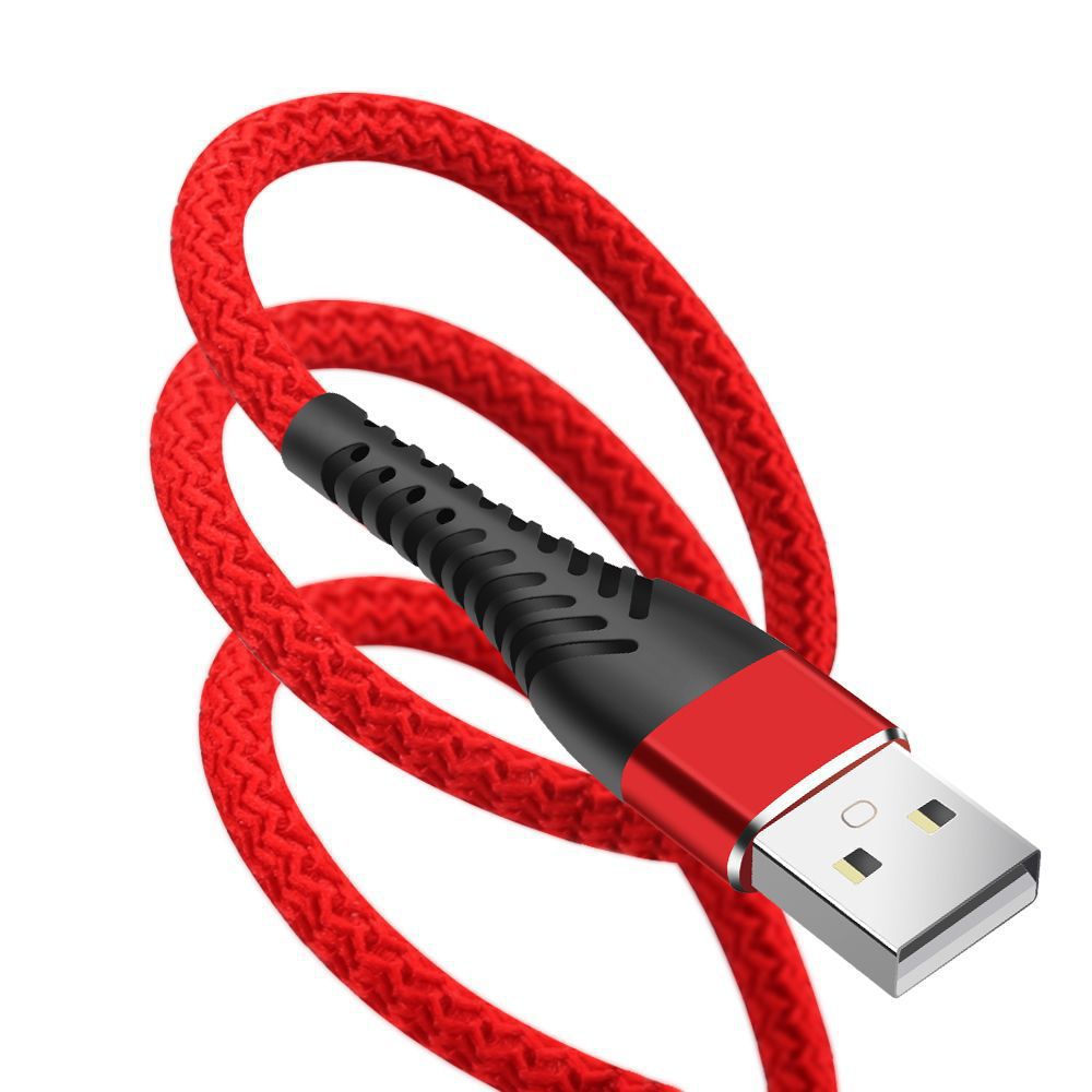 The new fishtail knitting charging cable is suitable for Apple Android TypeC mobile phone data cable 2.4A fast charging line
