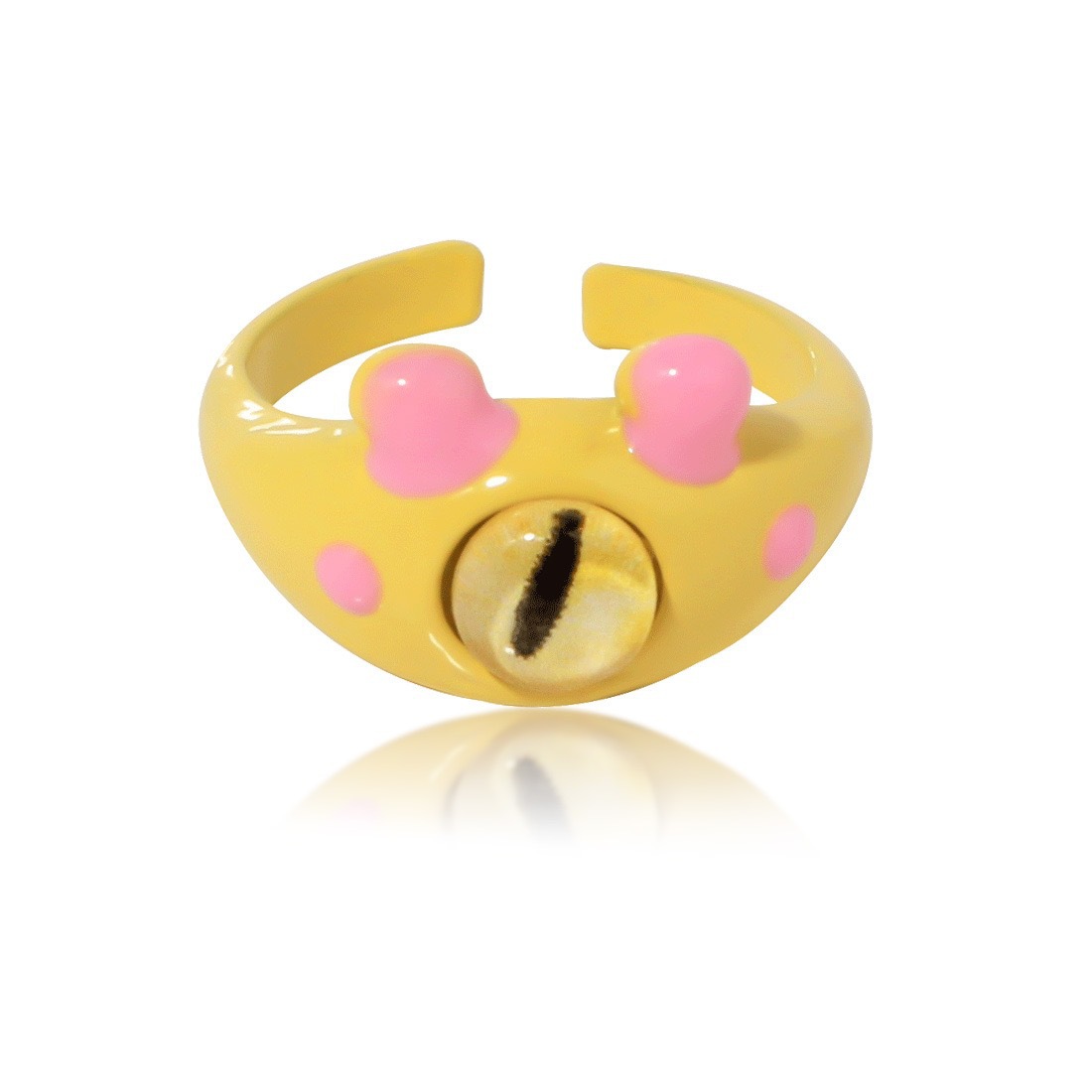 Anello carino con mostro di gatto carino, moda femminile, anello aperto regolabile per dita, anello di personalità per fidanzate di celebrità di Internet_voghion.com