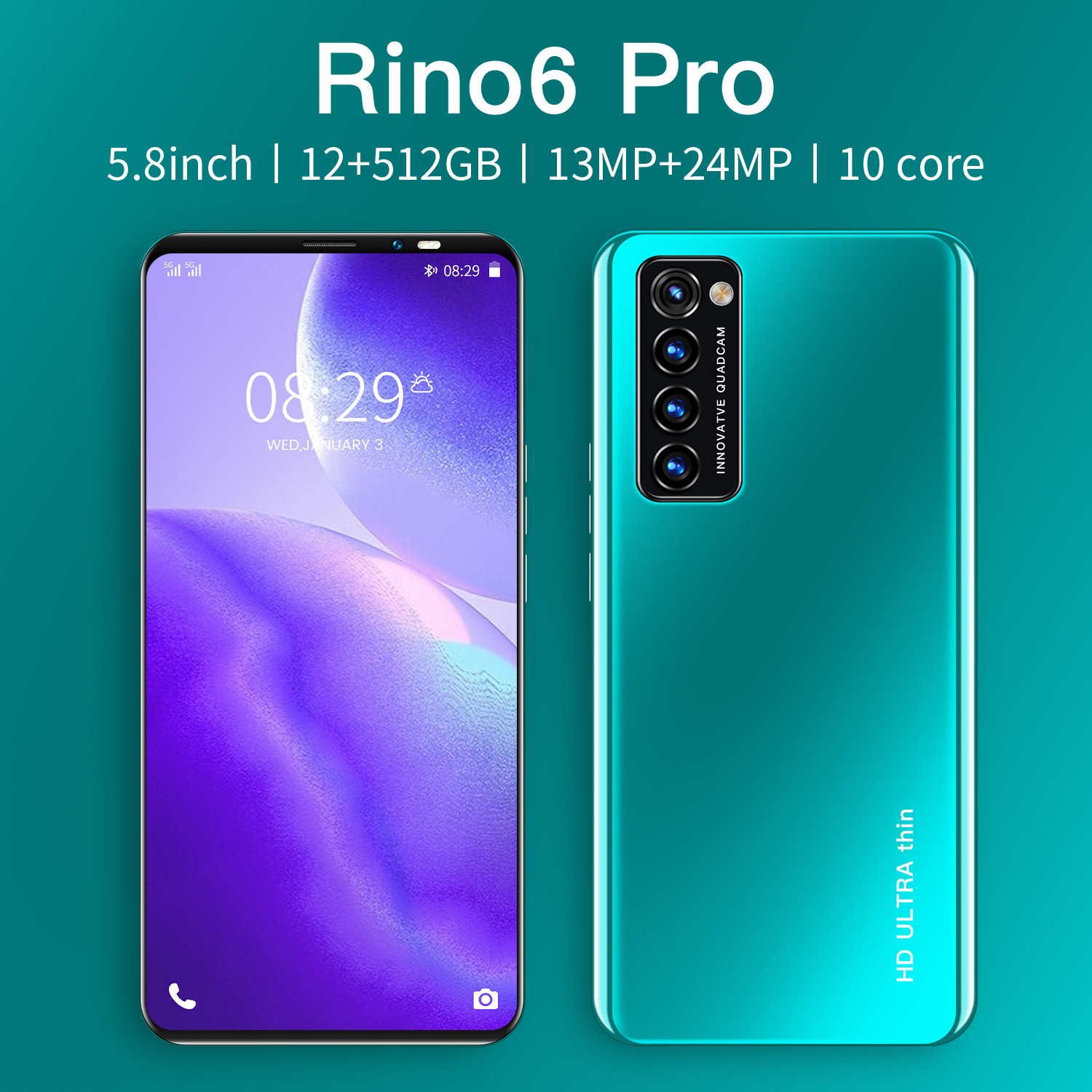 Rino6pro cross-border e-commerce mobile phone Wish shrimp Lazada foreign trade hot HD Android smartphone in stock