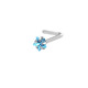 L-bar five-pointed star Lake Blue zirconium nose nail