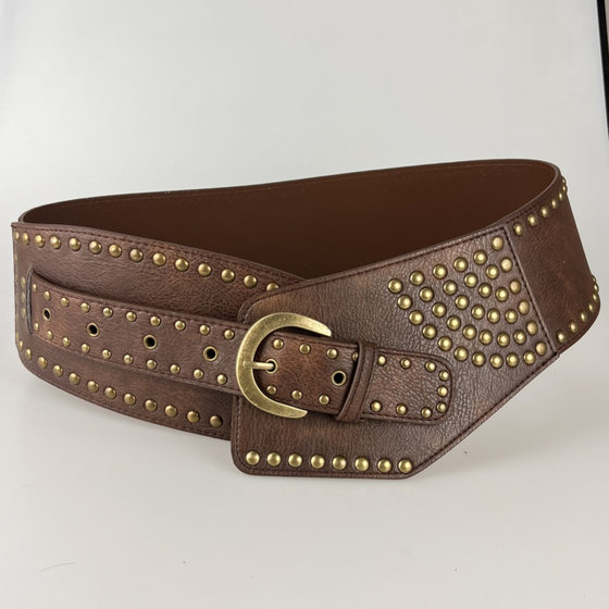 New Y2K rivet punk wide belt personalized hot girl fashion Joker retro cross-border belt supply