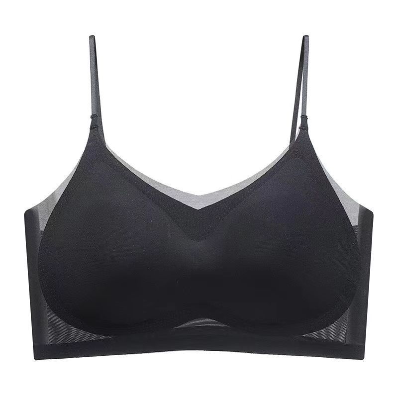 Ultra-thin Breathable Ice Silk Tube Top Underwear Women's Traceless Beautiful Back Bra Small Camisole Wrapping Chest Bra Small Chest Gathering