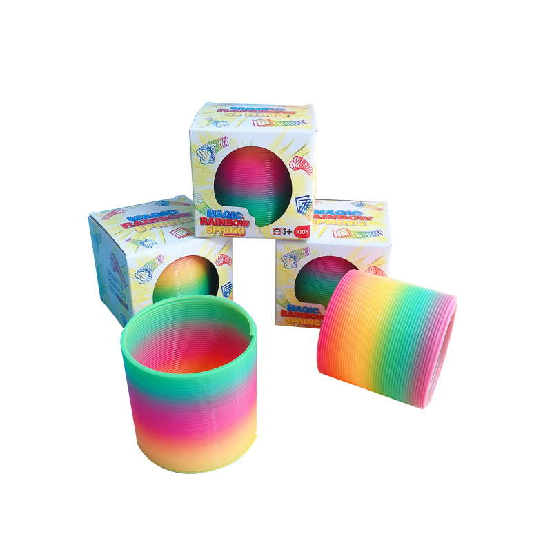 Educational rainbow ring spring ring magic hula ring kindergarten reward small gift children birthday gift wholesale