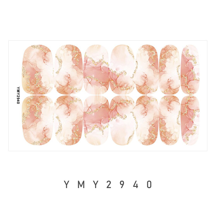 Cross-border wholesale European and American marble texture nail stickers gilding nail stickers nail full stickers YMY2939-2950