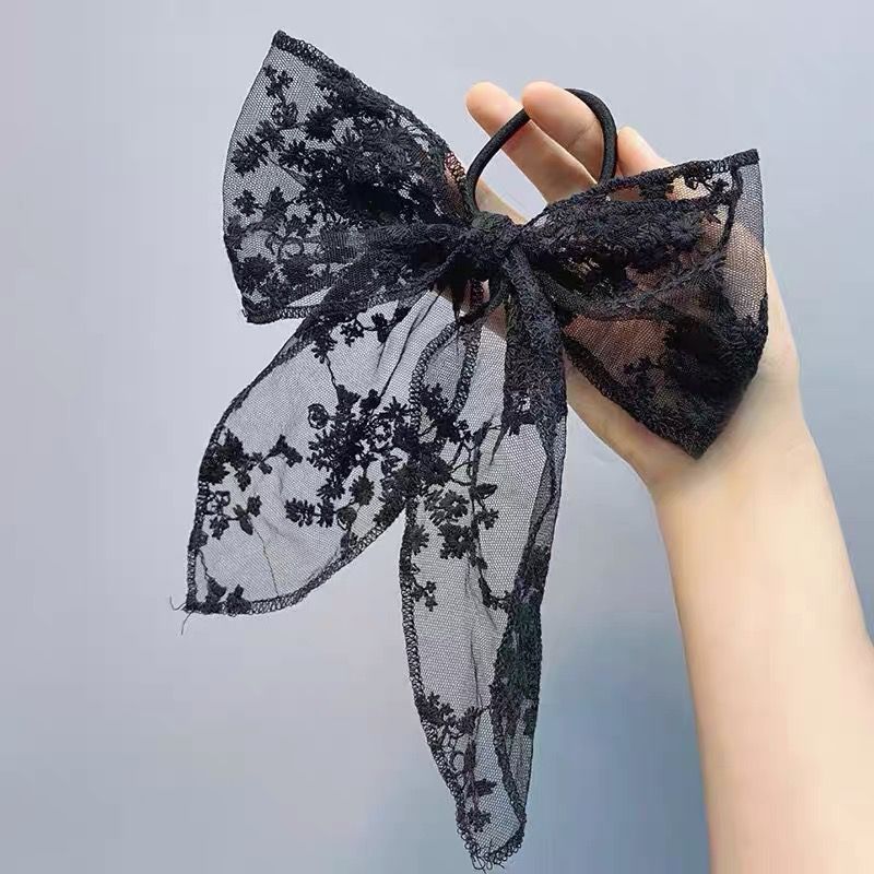 Korean Style Lace Bow Hairpin Embroidered Sweet Elegant Fairy Ribbon Spring Clip Internet Celebrity Girl's Headwear Top Clip_voghion.com