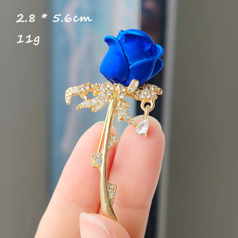 New fashion three-dimensional flower pearl diamond brooch personalized creative drop oil flower corsage fashion all-match accessories