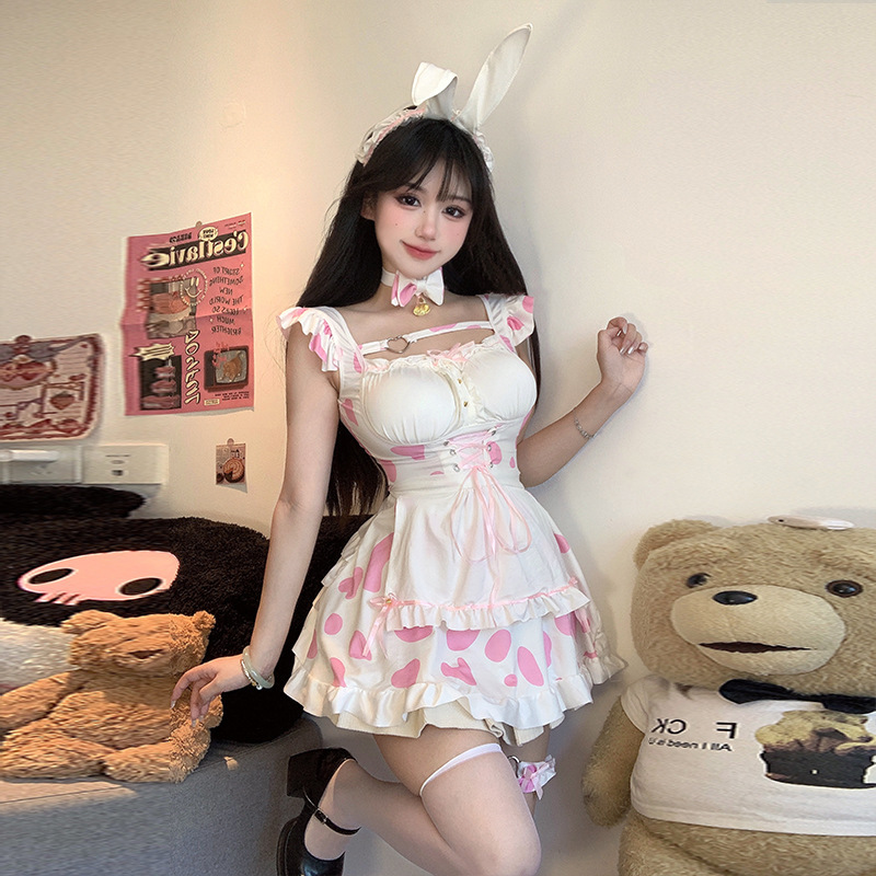 Bunny suit night show sexy cute cow maid Japanese style dress cute clothing sexy lingerie for women