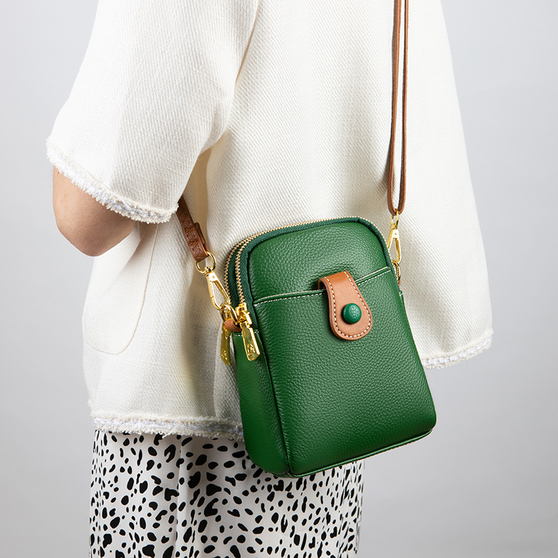 Genuine Leather mobile phone bag for women 2023 new fashion crossbody small bag first layer cowhide coin purse niche women's bag wholesale