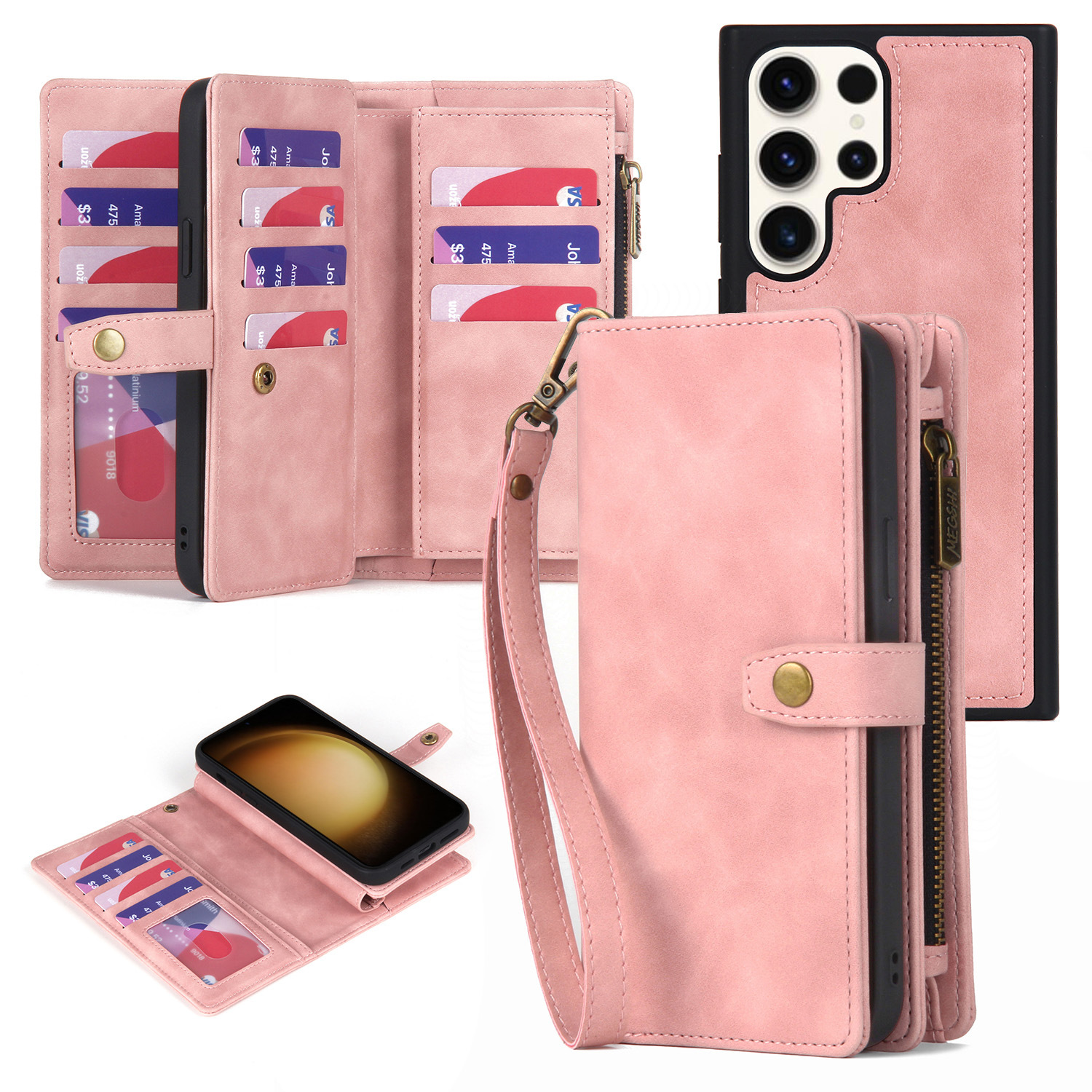 New S23PLUS multi-function mobile phone leather case S23U wallet phone case Pixel7 flip two-in-one leather case