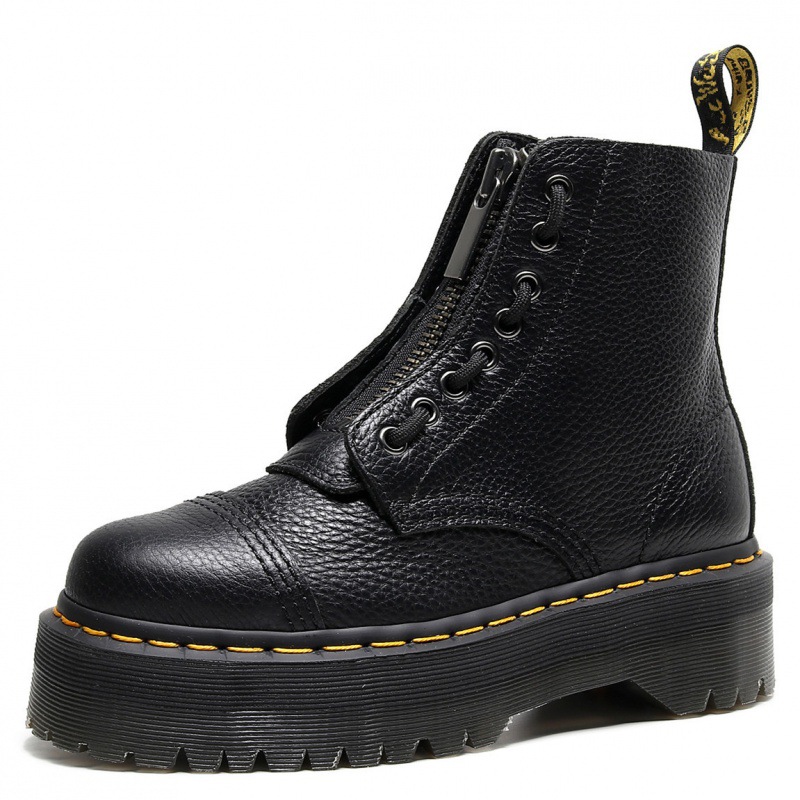 British Two-Wearing Thick 8-Hole 1460 Martin Boots Sinclair Front Zipper Top Layer Litchi Short Boots Puffin