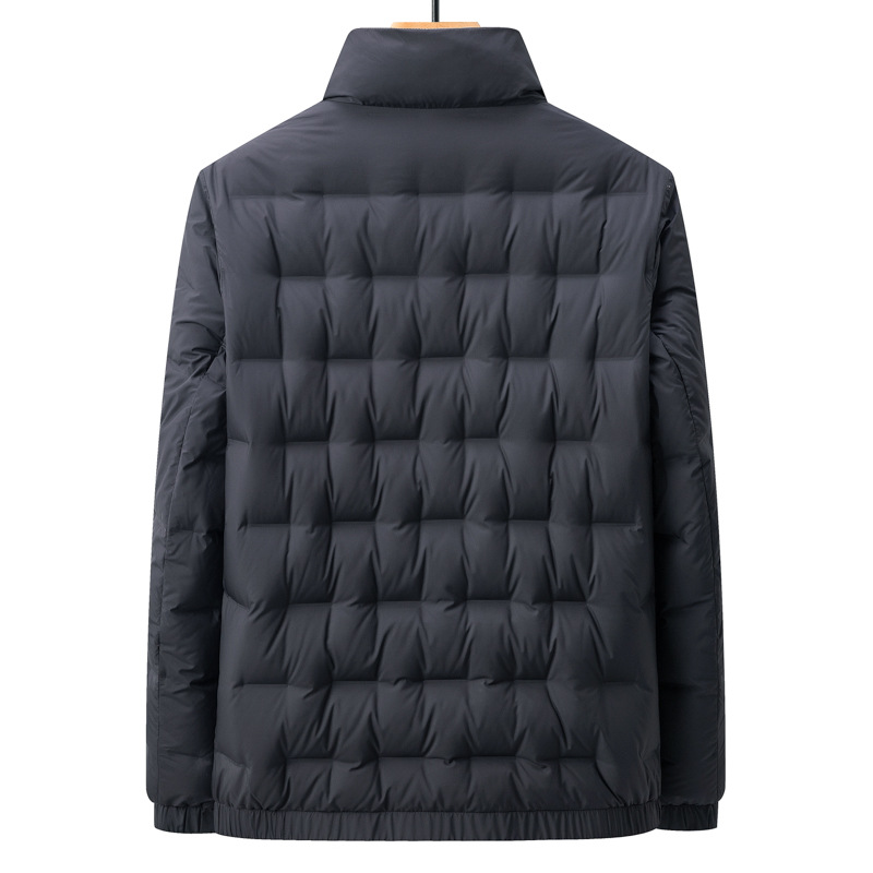 Winter new lightweight down jacket men's short graphene heat storage warm white duck down stand collar men's winter coat