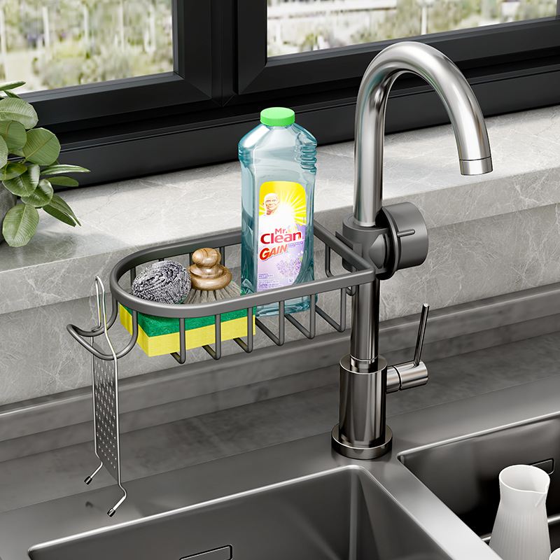 Kitchen Faucet Storage Rack Dishwasher Vegetable Sink Sink Supplies Household Cloth Sponge Drain Hanging Basket Storage Rack