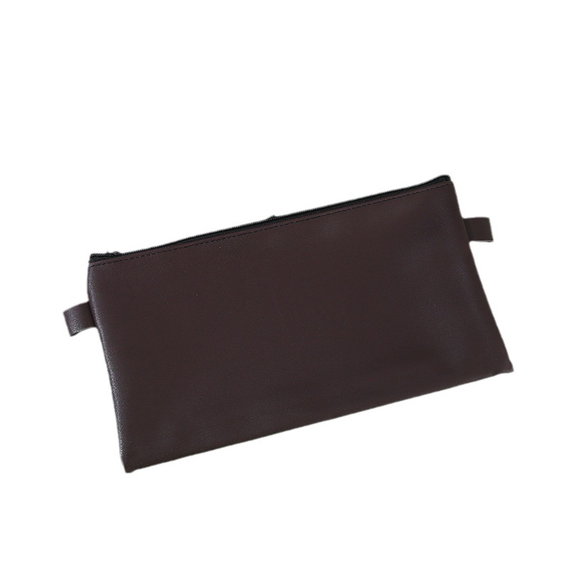 European and American waterproof bank bag deposit bag PU binaural bill bag cosmetic bag large capacity imitation leather file bag wholesale