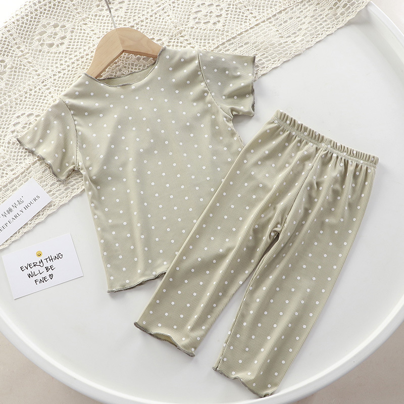 Summer Girls Outer Wear Short-sleeved Thin Suit Baby Summer Two-piece Western Style Korean Style Air-conditioning Suit 2023 New
