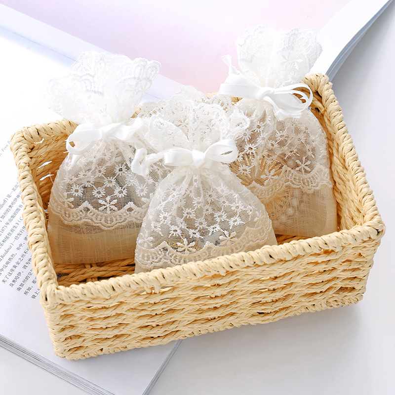 New Arrival Bag Embroidered White Star Lace Bag Factory Spot Jewelry Packaging Gift Bag Lace Storage Bag