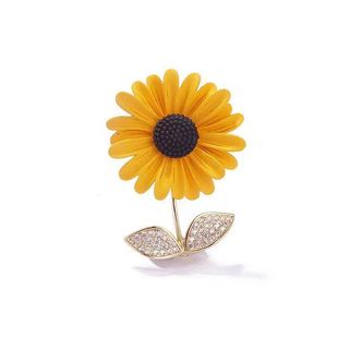 Xiangyangersheng Korean cute sunflower sunflower brooch female temperament anti-exposure suit accessories high-end brooch