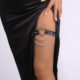 C0337 Cross-border Diablo Exaggerated Leg Ring Leather Love Chain Rivet Geometric Harajuku Style Leg Chain Foot Ring Female