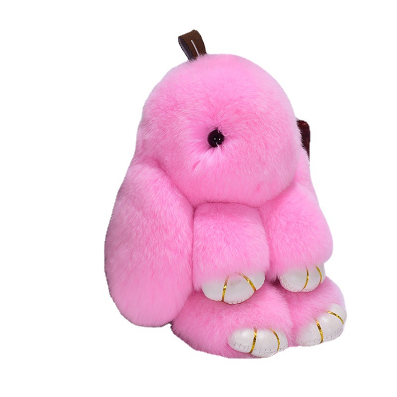 Mengmeng Rabbit Dressing Rabbit Pendant Imitation Rex Rabbit Fur Car Keychain Bag Pendant Little Rabbit Pendant Couple Pendant
