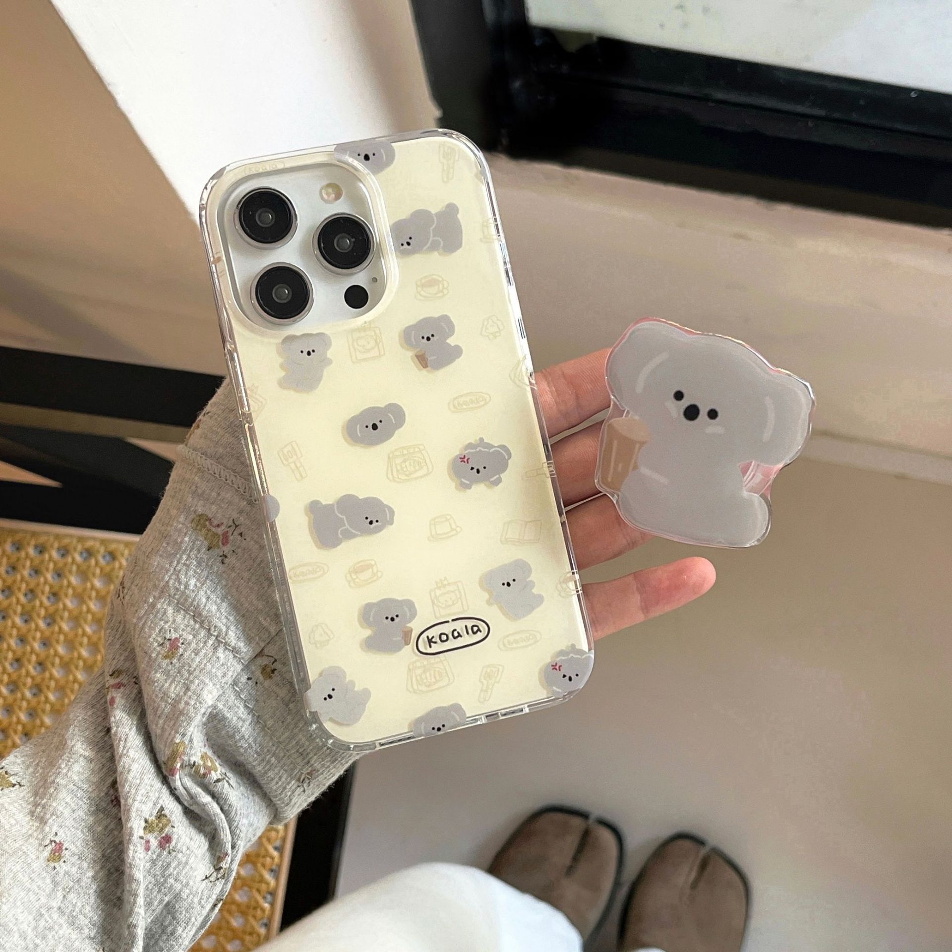 雙層印花可愛小熊適用蘋果15手機殼14ProMax防摔iPhone13女12防摔