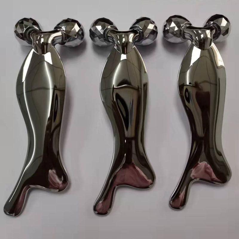 Beauty gift 3D thin face meter metal beauty instrument V face thin face manual roller massager fish scraping board