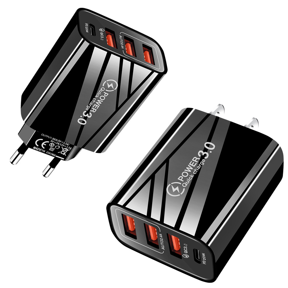 Mobile phone charger multi-port + TYPE-C Travel Charger Adapter 3USB European gauge US gauge 3UPD multi-port charging head